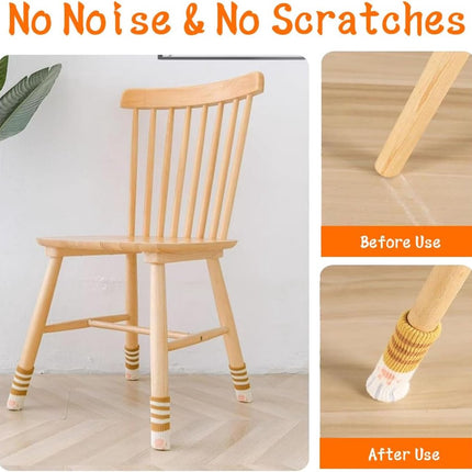 24 pieces - Furniture socks - Chair leg protectors - Floor protectors - Chair leg socks - Chair leg caps - cat paw chair socks - knitted non-slip chair leg floor protectors - sound-dampening furniture socks for hardwood floors - 6 sets.
