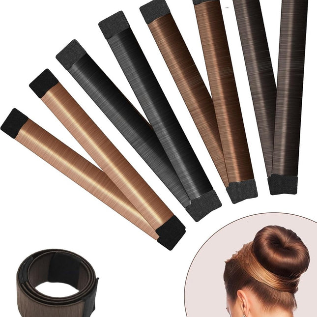 4-piece bun maker - Magic hairband - For children and women - DIY styler - Easily create a ballerina hairstyle - Create a perfect bun - Hairband - Bun - Bun maker for long hair - Four different colors.