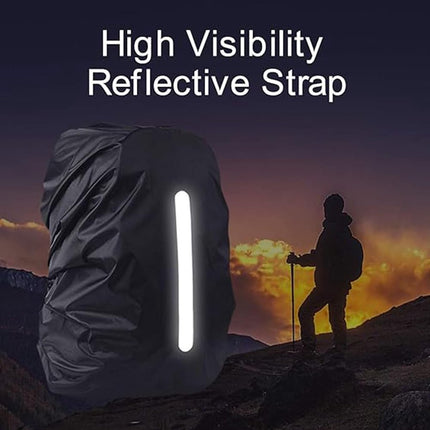 2 pieces - Backpack cover - Waterproof backpack cover - Waterproof rain cover for backpack - Waterproof rain cover - Reflective backpack cover - dust cover - for hiking, camping, traveling, cycling, outdoor activities - size M (40-50L) - 40*20*60 cm - bla.