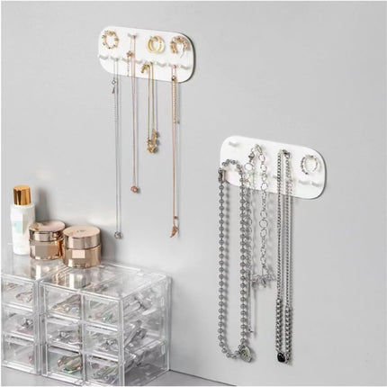 2 pieces - Jewelry stands - Jewelry display stand - Earring rack - Necklace holder organizer - wall jewelry organizers - Jewelry hooks - Necklace hook - Shelves - Display rack - for earrings, necklaces, bracelets, gift idea - 14*6*2 cm - white.