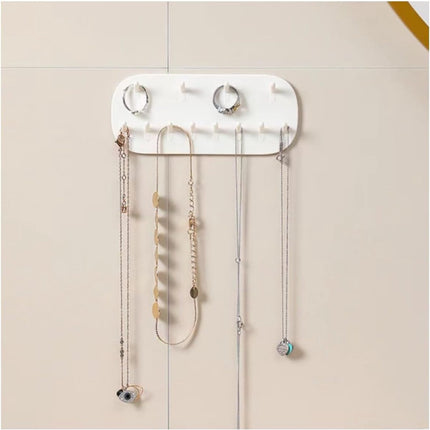 2 pieces - Jewelry stands - Jewelry display stand - Earring rack - Necklace holder organizer - wall jewelry organizers - Jewelry hooks - Necklace hook - Shelves - Display rack - for earrings, necklaces, bracelets, gift idea - 14*6*2 cm - white.