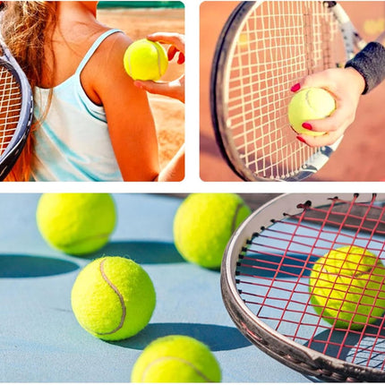 2 pieces - Tennis ball - With 4m rope - Tennis training ball - Training balls - Tennis training set - for personal tennis training, pets, adults, beginner players - 64 mm - green.