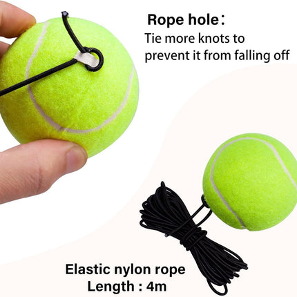 2 pieces - Tennis ball - With 4m rope - Tennis training ball - Training balls - Tennis training set - for personal tennis training, pets, adults, beginner players - 64 mm - green.