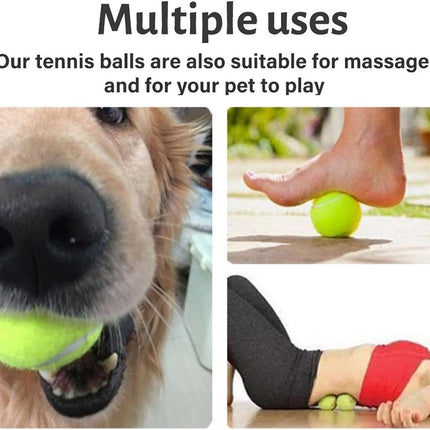 2 pieces - Tennis ball - With 4m rope - Tennis training ball - Training balls - Tennis training set - for personal tennis training, pets, adults, beginner players - 64 mm - green.