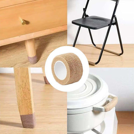 6 Rolls Chair Leg Floor Protectors - Self-Adhesive Bandage Wraps - Chair Leg Protectors - Anti-Slip Chair Leg Protectors - Chair Leg Protective Tape - Chair Leg Protectors - for Hardwood Floors, Noise Reduction - 2.5cm × 2m.