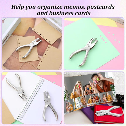 2 pieces - Hole punch - 3mm, 6mm - hole punch pliers - metal hole punches - paper hole punch - small single hole punch - small round hole punches - for labels, crafts, tickets, greeting cards, paper and invitations - 13*6.2 cm - silver.