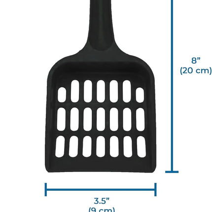 Cat Pellet Scoop (2 Pieces) - Cat Litter Scoop - Black Sieve and Poop Cleaner - Poop Scoop - Pet Litter Box Maintenance - Plastic Shovel - Kitten Scoop for Pine Pellets - Handy Hanging Hole for Quick Storage - 8x3.5inch.