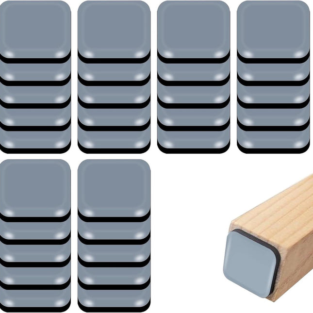 30 pieces - Furniture mats - Teflon furniture glides - Teflon furniture mats - Foot pads for table and chair - floor protectors - easy to move - for chairs, tables, sofas and beds - square - 20*20*6 mm