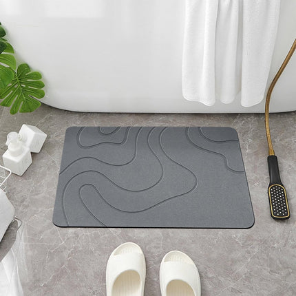 Absorbent Bath Mat - 40*60 cm - Diatomaceous Earth Bath Mat - Non-Slip Diatomite Mat - Non-Slip Shower Mat - Shower Mat - Bathroom Mat - Toilet Mat - non-slip bath mat - water-absorbent mat - entrance doormat - quick-drying bath mat - dark grey.