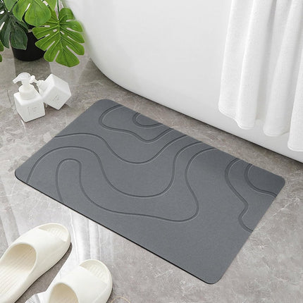 Absorbent Bath Mat - 40*60 cm - Diatomaceous Earth Bath Mat - Non-Slip Diatomite Mat - Non-Slip Shower Mat - Shower Mat - Bathroom Mat - Toilet Mat - non-slip bath mat - water-absorbent mat - entrance doormat - quick-drying bath mat - dark grey.