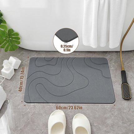 Absorbent Bath Mat - 40*60 cm - Diatomaceous Earth Bath Mat - Non-Slip Diatomite Mat - Non-Slip Shower Mat - Shower Mat - Bathroom Mat - Toilet Mat - non-slip bath mat - water-absorbent mat - entrance doormat - quick-drying bath mat - dark grey.
