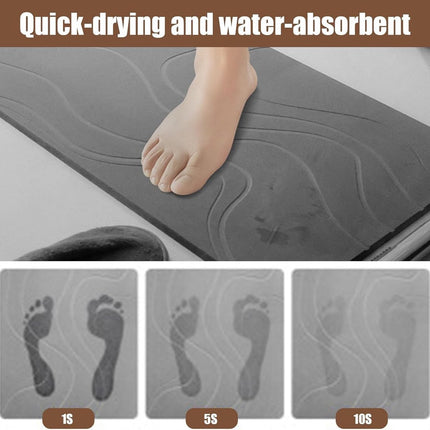 Absorbent Bath Mat - 40*60 cm - Diatomaceous Earth Bath Mat - Non-Slip Diatomite Mat - Non-Slip Shower Mat - Shower Mat - Bathroom Mat - Toilet Mat - non-slip bath mat - water-absorbent mat - entrance doormat - quick-drying bath mat - dark grey.