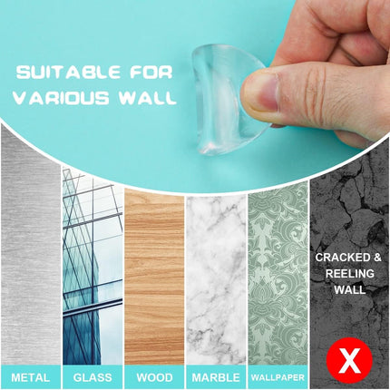 Transparent Door Stoppers - 12 Pieces - Wall-Mounted Door Handle Stop - Bumpers - Transparent Self-Adhesive Silicone Door Stops - Door Buffers - Transparent Shock Absorbers - Powerful Door Stop - For Cabinet Doors, Kitchen, Bathroom, Office.