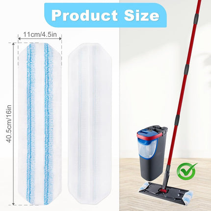 3 pack - Suitable for Vileda H2Pro Flatmop Replacement - Suitable for OCedar H2pro flatmop - For hard floors - mop head replacement - replacement microfiber mop heads - Machine washable - Reusable pad replacement - for deep cleaning.