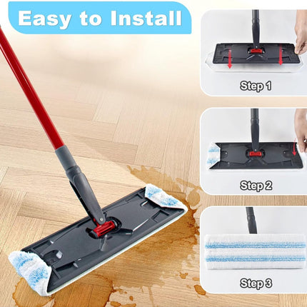 3 pack - Suitable for Vileda H2Pro Flatmop Replacement - Suitable for OCedar H2pro flatmop - For hard floors - mop head replacement - replacement microfiber mop heads - Machine washable - Reusable pad replacement - for deep cleaning.