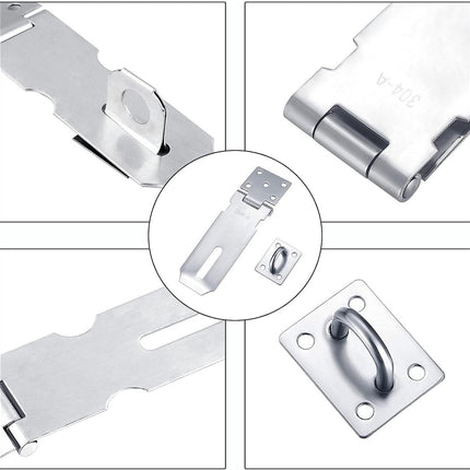 Padlock with screws - 4 Pieces - Hasp Padlock Holder - Padlock Lock - Exterior Door Lock - Padlock Door Handle - Door Lock with Screws - Door Padlocks for Doors, Cabinets.