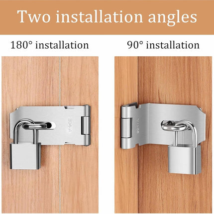 Padlock with screws - 4 Pieces - Hasp Padlock Holder - Padlock Lock - Exterior Door Lock - Padlock Door Handle - Door Lock with Screws - Door Padlocks for Doors, Cabinets.