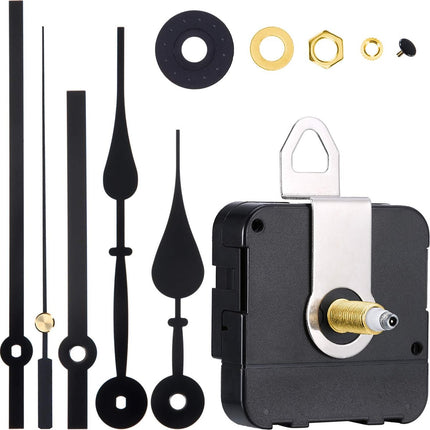 Quartz movement - with 2 pairs of different hands - High Torque - For DIY clock repair parts and motor replacement - Movement with Hour Hand Replacement Movement.