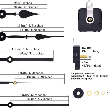 Quartz movement - with 2 pairs of different hands - High Torque - For DIY clock repair parts and motor replacement - Movement with Hour Hand Replacement Movement.