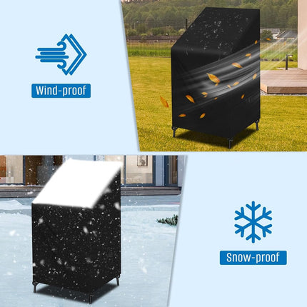 Garden Chair Cover - 75*75*120cm - Garden Furniture Covers - Waterproof Chair Cover - 210D Oxford - furniture covers - stackable garden chair cover - protective cover for garden chairs - dust cover - dustproof - rainproof - sunproof - snowproof - black.