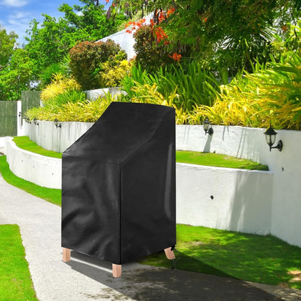 Garden Chair Cover - 75*75*120cm - Garden Furniture Covers - Waterproof Chair Cover - 210D Oxford - furniture covers - stackable garden chair cover - protective cover for garden chairs - dust cover - dustproof - rainproof - sunproof - snowproof - black.