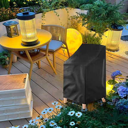 Garden Chair Cover - 75*75*120cm - Garden Furniture Covers - Waterproof Chair Cover - 210D Oxford - furniture covers - stackable garden chair cover - protective cover for garden chairs - dust cover - dustproof - rainproof - sunproof - snowproof - black.