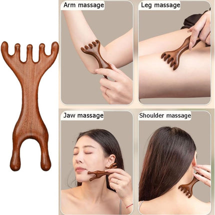 1 piece - Natural wooden nose gua sha massage tools - anti-static - wooden eye and face gua sha tool - manual face massage tool - multifunctional - portable - massage instruments - combs - wooden comb - 5.7*13 cm.