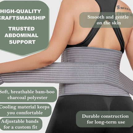 Postpartum Pregnancy Belt - Postpartum Belly Belt - Postpartum Support Belt - Breathable Belly Wrap - Pregnancy Belly Belt - Belly Braces - Corset - Kidney Warmer - Recovery Belt - Lower Back Support - for women - Size L/XL - Grey.