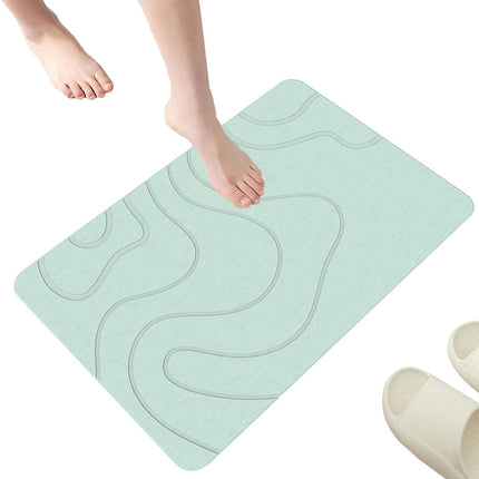 Absorbent Bath Mat - 40*60 cm - Diatomaceous Earth Bath Mat - Non-Slip Diatomite Mat - Non-Slip Shower Mat - Shower Mat - Bathroom Mat - Toilet Mat - non-slip bath mat - water-absorbent mat - entrance doormat - quick-drying bath mat - green.