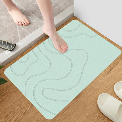 Absorbent Bath Mat - 40*60 cm - Diatomaceous Earth Bath Mat - Non-Slip Diatomite Mat - Non-Slip Shower Mat - Shower Mat - Bathroom Mat - Toilet Mat - non-slip bath mat - water-absorbent mat - entrance doormat - quick-drying bath mat - green.