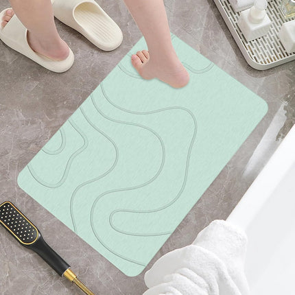Absorbent Bath Mat - 40*60 cm - Diatomaceous Earth Bath Mat - Non-Slip Diatomite Mat - Non-Slip Shower Mat - Shower Mat - Bathroom Mat - Toilet Mat - non-slip bath mat - water-absorbent mat - entrance doormat - quick-drying bath mat - green.