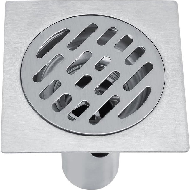 Square shower drain - Floor drain - Basket strainer - Drain strainer - Sink strainer - sink stopper - Stainless steel square odor-proof floor drain - drain stopper - Washbasin drain plug - Odor-proof floor drain - for bathroom, kitchen washbasin, toilet.