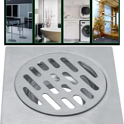 Square shower drain - Floor drain - Basket strainer - Drain strainer - Sink strainer - sink stopper - Stainless steel square odor-proof floor drain - drain stopper - Washbasin drain plug - Odor-proof floor drain - for bathroom, kitchen washbasin, toilet.