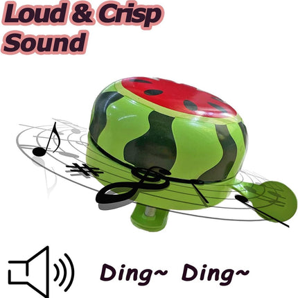 Bicycle bell - Fruits bicycle bell for children - Children's bicycle bell - adjustable bicycle bell - bicycle accessories - bicycle horn - ringing bicycle bell sound - watermelon pattern - 6*5 cm - red and green.