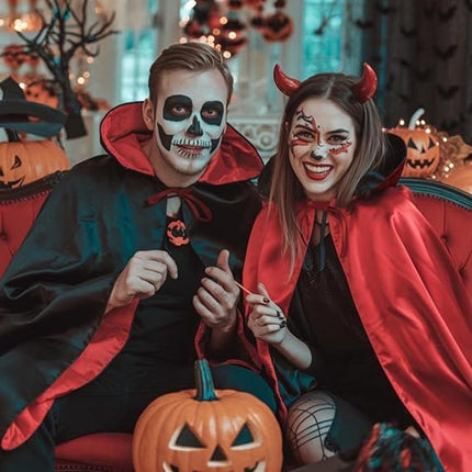Red Halloween cape - alloween cosplay costume - Unisex reversible cape with hood - robe - Grim Reaper's Cape - vampire cape - Black and red double layer cape - long masquerade cape - Pirate cape - black and red witch cape.