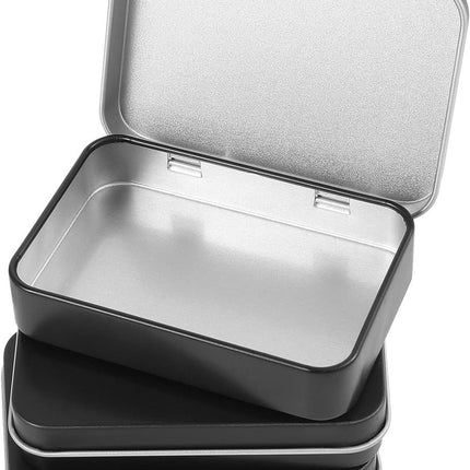 3 pieces - Iron box - Storage box - Portable box - storage box - jewelry box - metal hinged boxes - mini storage box with lids - for storing pins, candy, jewelry, craft supplies - 80*53*18mm - black.