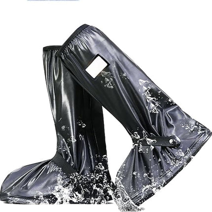 Waterproof overshoes - 1 pair - Overshoes - Rain shoe cover - Shoe covers - Rainproof - Rain boot covers - with zipper - with reflective strips - for rain, snow and mud - Sizes 37-39 - Size M - black.
