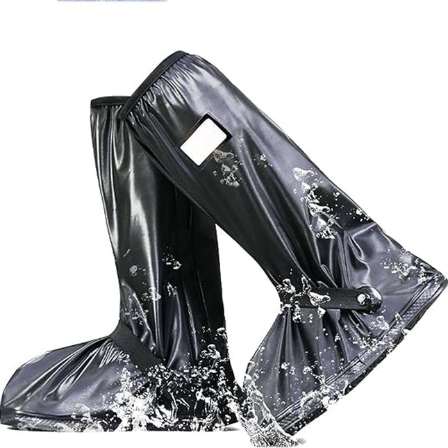 Waterproof overshoes - 1 pair - Overshoes - Rain shoe cover - Shoe covers - Rainproof - Rain boot covers - with zipper - with reflective strips - for rain, snow and mud - Sizes 37-39 - Size M - black.