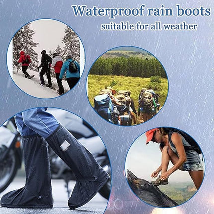 Waterproof overshoes - 1 pair - Overshoes - Rain shoe cover - Shoe covers - Rainproof - Rain boot covers - with zipper - with reflective strips - for rain, snow and mud - Sizes 37-39 - Size M - black.