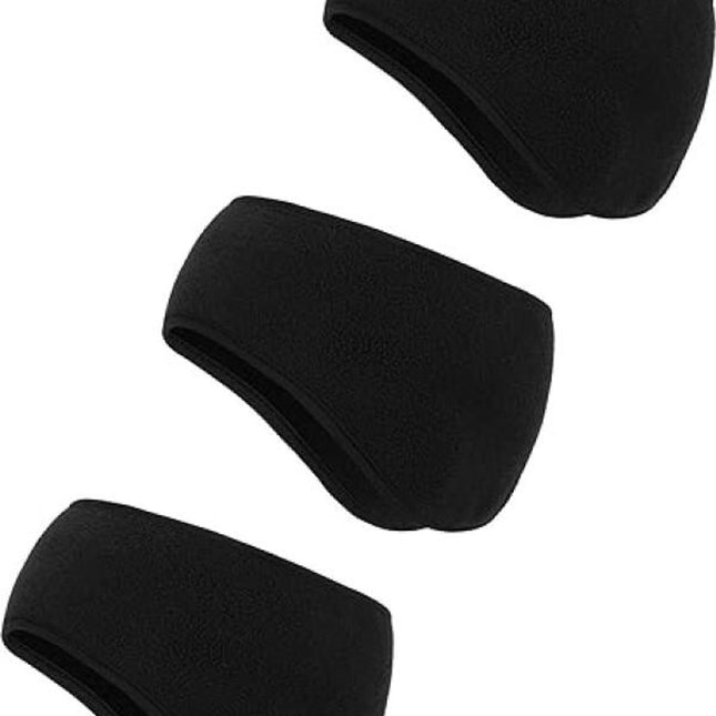 Comfort Earmuffs - 3 Pieces - Ear Warmers - Headband - Earmuffs - Headband Ear Muffs - Winter Ear Muffs - Winter Sports - Women / Men - Unisex - for running, cycling, and skiing in cold weather - Black.