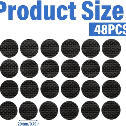 48 pieces - 20*3mm - furniture protectors - self-adhesive pads - chair cushion - furniture cushions - protective pads - for wooden floors, table legs, chairs and beds - black.