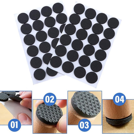 48 pieces - 20*3mm - furniture protectors - self-adhesive pads - chair cushion - furniture cushions - protective pads - for wooden floors, table legs, chairs and beds - black.