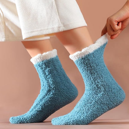 7 Pairs - Warm Winter Socks - socks - cartoon socks - Women's House Socks - Women's Fuzzy Socks - House Socks - Thick socks - Winter Warm Cozy Socks - Soft socks - keep warm - coral fleece - Size 36-40.