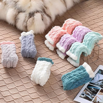 7 Pairs - Warm Winter Socks - socks - cartoon socks - Women's House Socks - Women's Fuzzy Socks - House Socks - Thick socks - Winter Warm Cozy Socks - Soft socks - keep warm - coral fleece - Size 36-40.