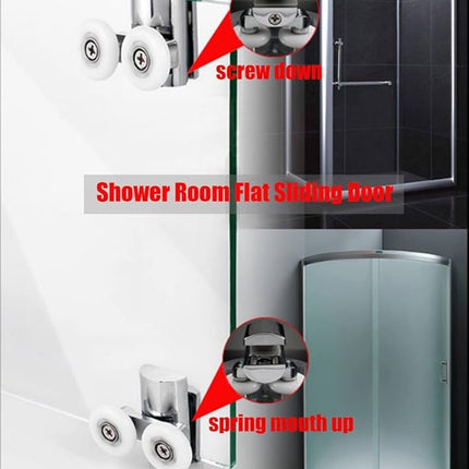 Double zinc alloy shower door roller - set of 4 - suitable for glass.