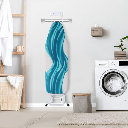 Ironing board holder - Ironing board hanging system - Hook for ironing board - Wall-mounted ironing board holder - Ironing board organizer - Hook - Storage hooks - wall hooks - tool hooks - for laundry rooms, garages and storage rooms - 12*11*6 cm - white.