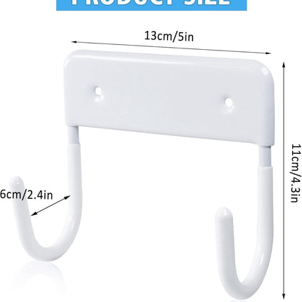 Ironing board holder - Ironing board hanging system - Hook for ironing board - Wall-mounted ironing board holder - Ironing board organizer - Hook - Storage hooks - wall hooks - tool hooks - for laundry rooms, garages and storage rooms - 12*11*6 cm - white.
