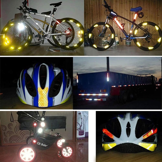 Reflective Tape - Reflection Tape - R2 rolls 5cm × 3 Meters - Self-Adhesive - Reflective Tape - Reflective Tape Self-Adhesive Sticker High Visibility - For Vehicles Cars Trailers Bicycles Helmets - White & Red.