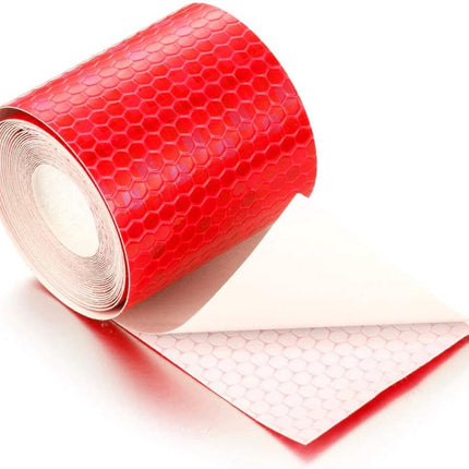 Reflective Tape - Reflection Tape - R2 rolls 5cm × 3 Meters - Self-Adhesive - Reflective Tape - Reflective Tape Self-Adhesive Sticker High Visibility - For Vehicles Cars Trailers Bicycles Helmets - White & Red.
