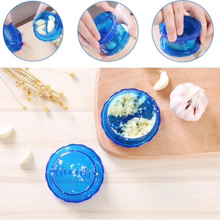 Garlic Twister - Garlic Press - Suitable for Garlic - Manual Garlic Press - Kitchen Gadget Press - Garlic Presses - Ginger Press - for chopping garlic, onions, ginger, herbs and nuts - Blue Transparent.